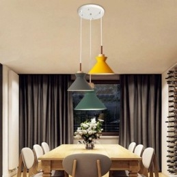 Suspension nordique Macaron Island à 3 lumières, design simple en fer, style Arti