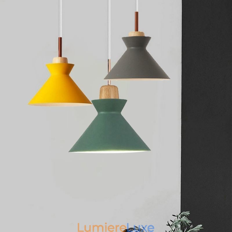 Suspension nordique Macaron Island à 3 lumières, design simple en fer, style Arti