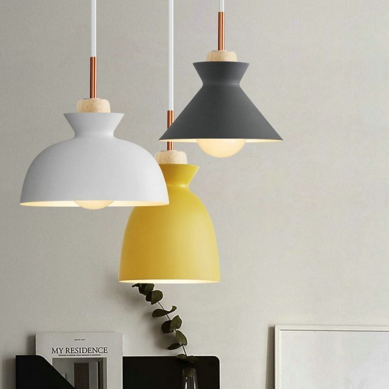 Suspension Macaron style nordique simple en fer, luminaire à trois lumières