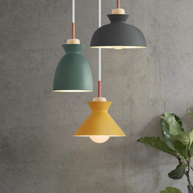 Suspension Macaron style nordique simple en fer, luminaire à trois lumières