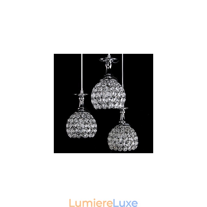 Lustre en cristal moderne contemporain en métal