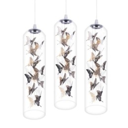 Suspension en verre, lampe cylindrique nordique créative, lampe papillon