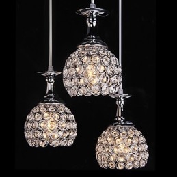 Lustre en cristal moderne contemporain en métal
