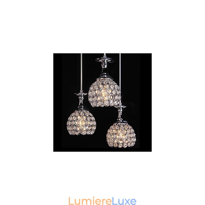 Lustre en cristal moderne contemporain en métal