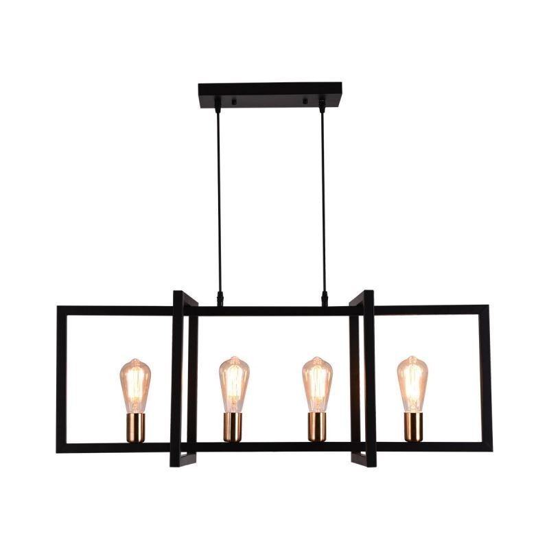Suspension 4 lumières de style industriel Lightingway