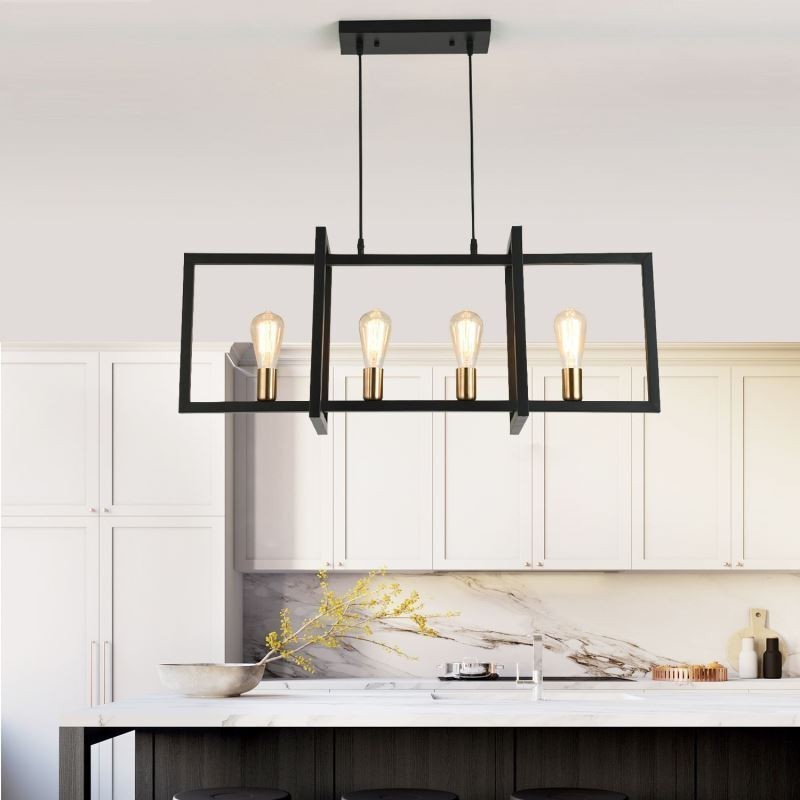 Suspension 4 lumières de style industriel Lightingway