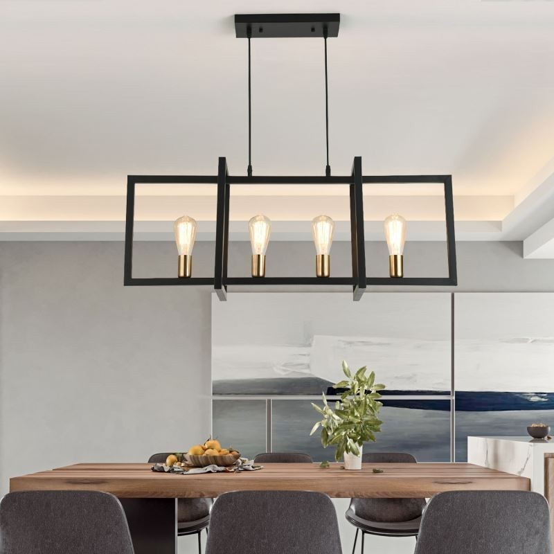 Suspension 4 lumières de style industriel Lightingway