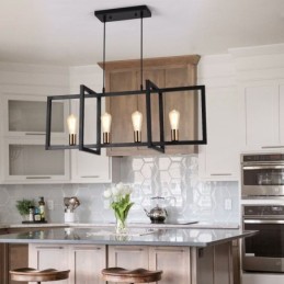 Suspension 4 lumières de style industriel Lightingway