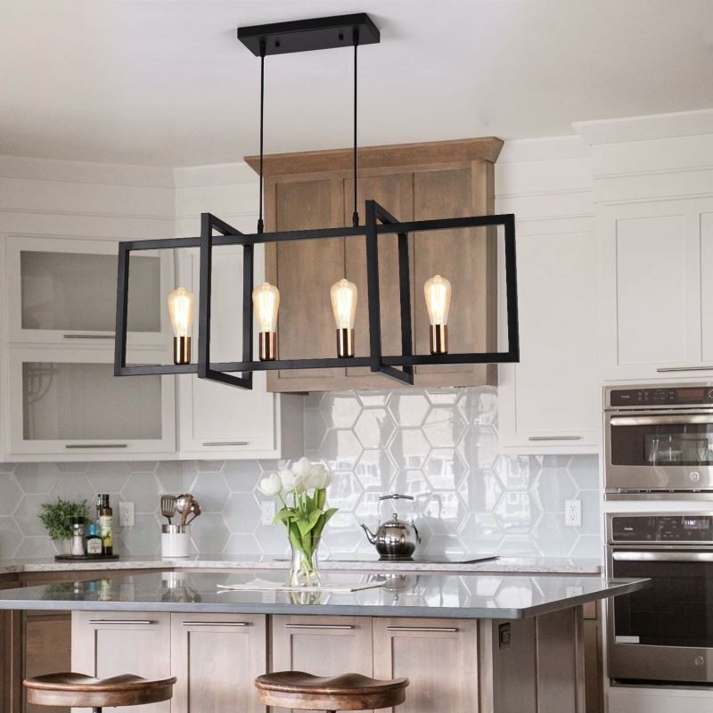 Suspension 4 lumières de style industriel Lightingway