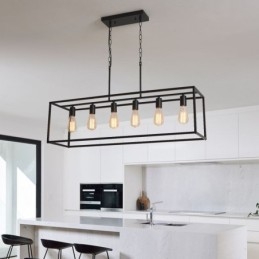 Luminaire suspendu de ferme, luminaires suspendus pour îlot, 6 lumières