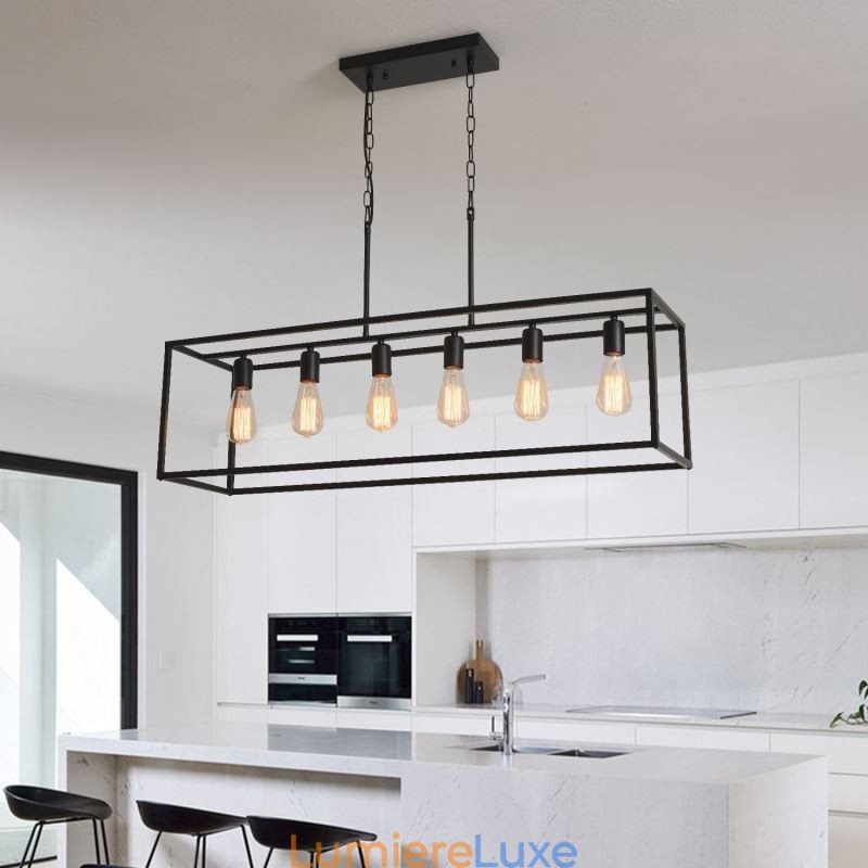 Luminaire suspendu de ferme, luminaires suspendus pour îlot, 6 lumières