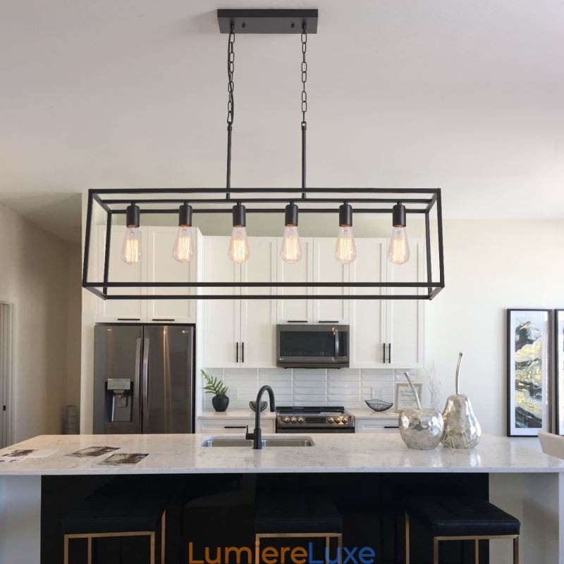 Luminaire suspendu de ferme, luminaires suspendus pour îlot, 6 lumières
