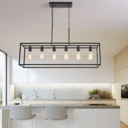 Luminaire suspendu de ferme, luminaires suspendus pour îlot, 6 lumières