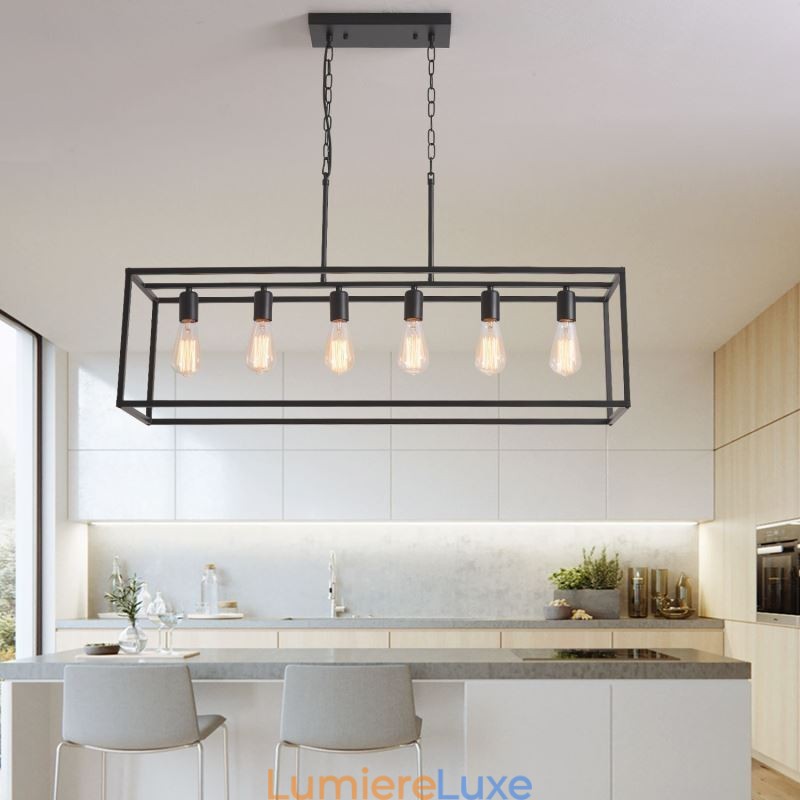 Luminaire suspendu de ferme, luminaires suspendus pour îlot, 6 lumières