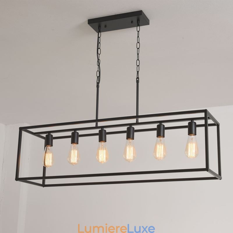 Luminaire suspendu de ferme, luminaires suspendus pour îlot, 6 lumières