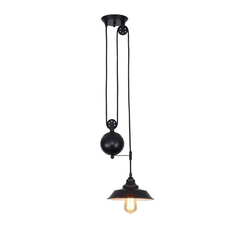 Suspension à poulie de style industriel, design rétractable, hauteur réglable