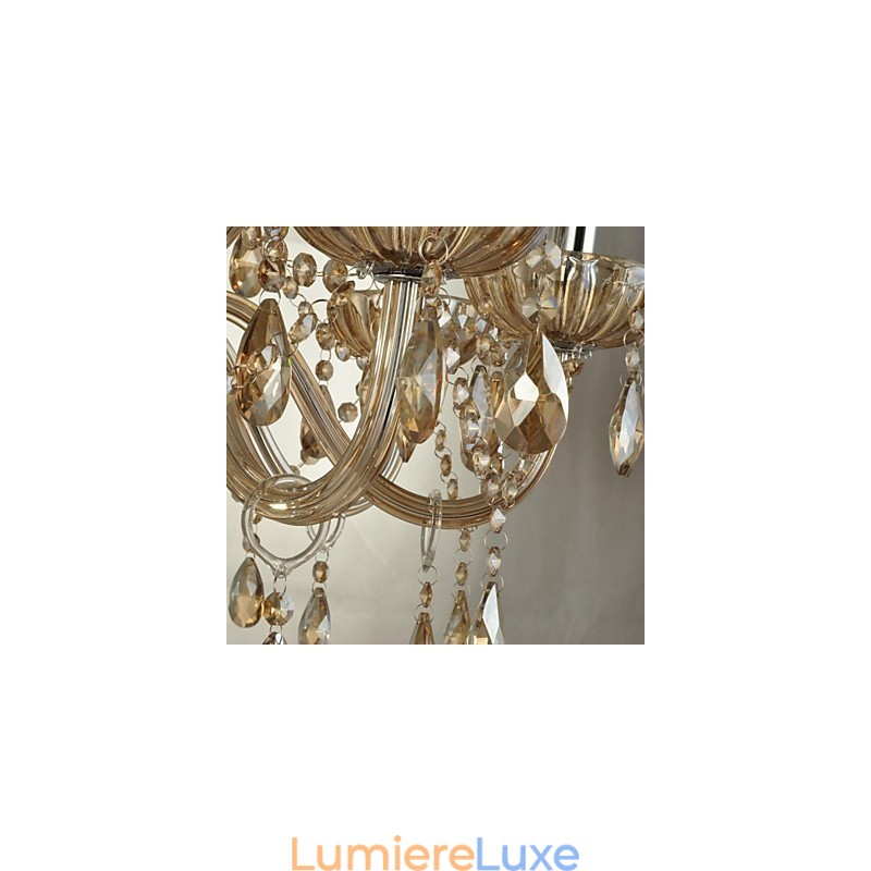 Lustre en verre cristal contemporain moderne