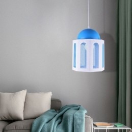 Suspension moderne en forme de château, couleur bleu et blanc