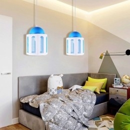 Suspension moderne en forme de château, couleur bleu et blanc