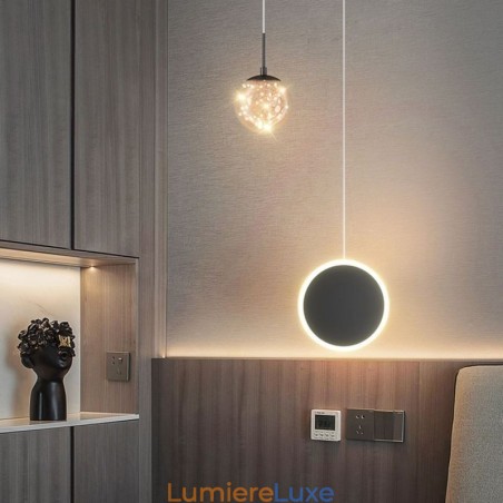 Suspension à anneau rond Lampe suspendue boule moderne Suspension à anneau rond Lampe suspendue boule moderne