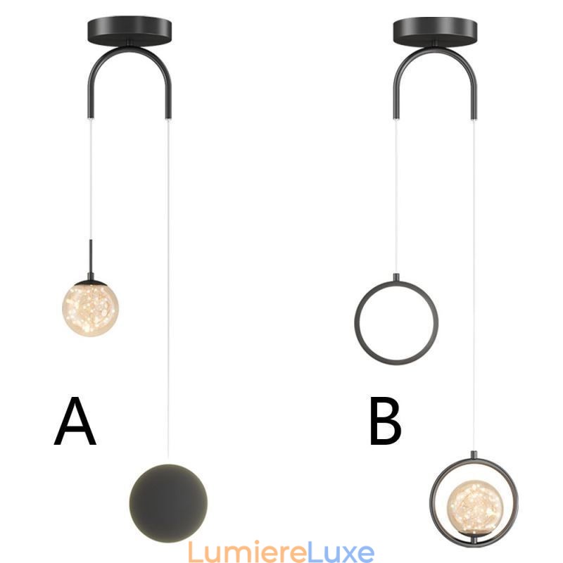 Suspension à anneau rond Lampe suspendue boule moderne