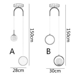 Suspension à anneau rond Lampe suspendue boule moderne