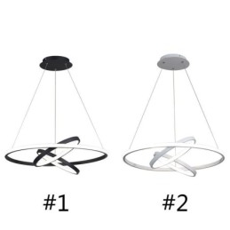 Lustre moderne à intensité variable avec 3 anneaux