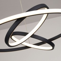 Lustre moderne à intensité variable avec 3 anneaux