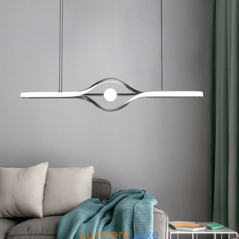 Lampe suspendue linéaire moderne à longue bande