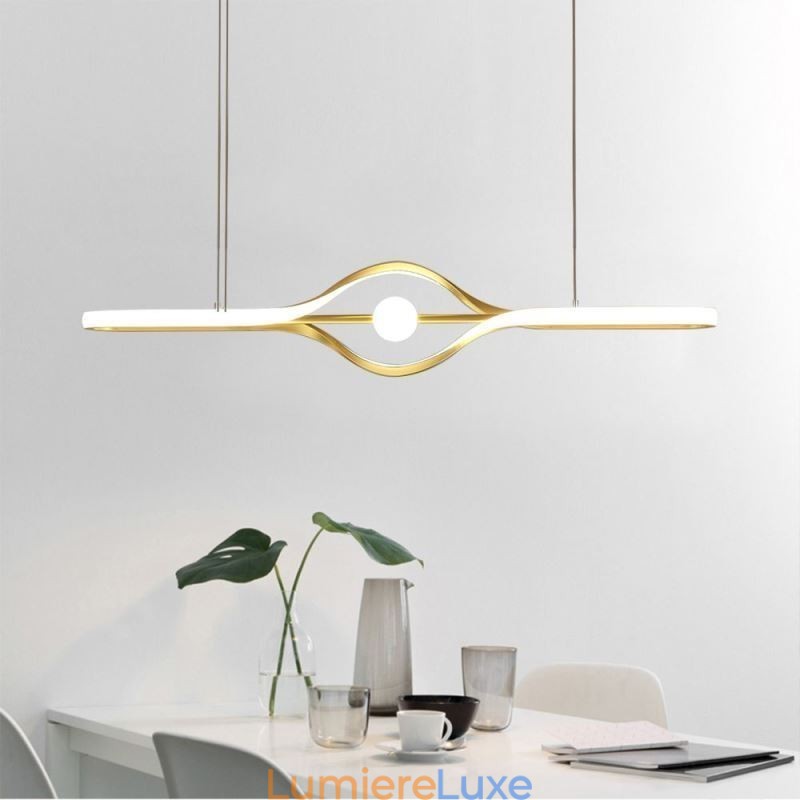 Lampe suspendue linéaire moderne à longue bande