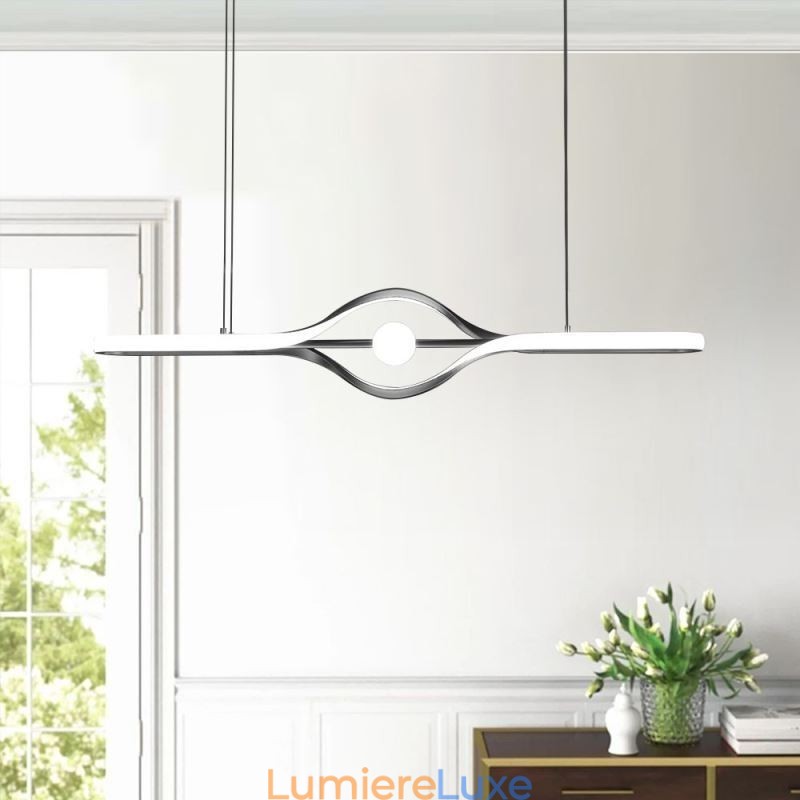 Lampe suspendue linéaire moderne à longue bande