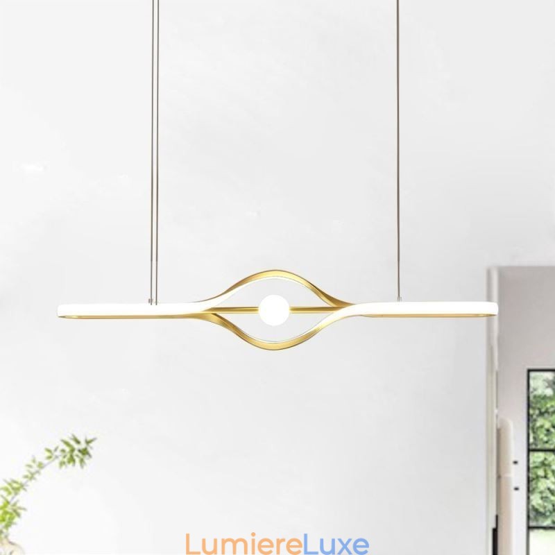 Lampe suspendue linéaire moderne à longue bande