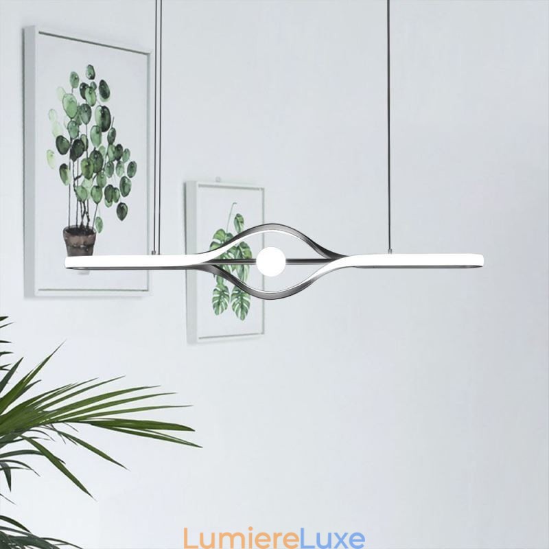 Lampe suspendue linéaire moderne à longue bande