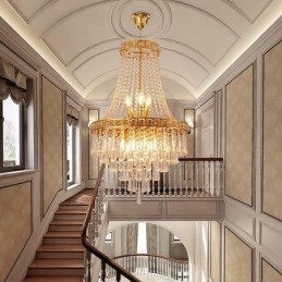 Lustre en cristal moderne et élégant, luminaire de plafond contemporain pour escalier duplex