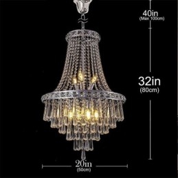 Lustre en cristal moderne et élégant, luminaire de plafond contemporain pour escalier duplex