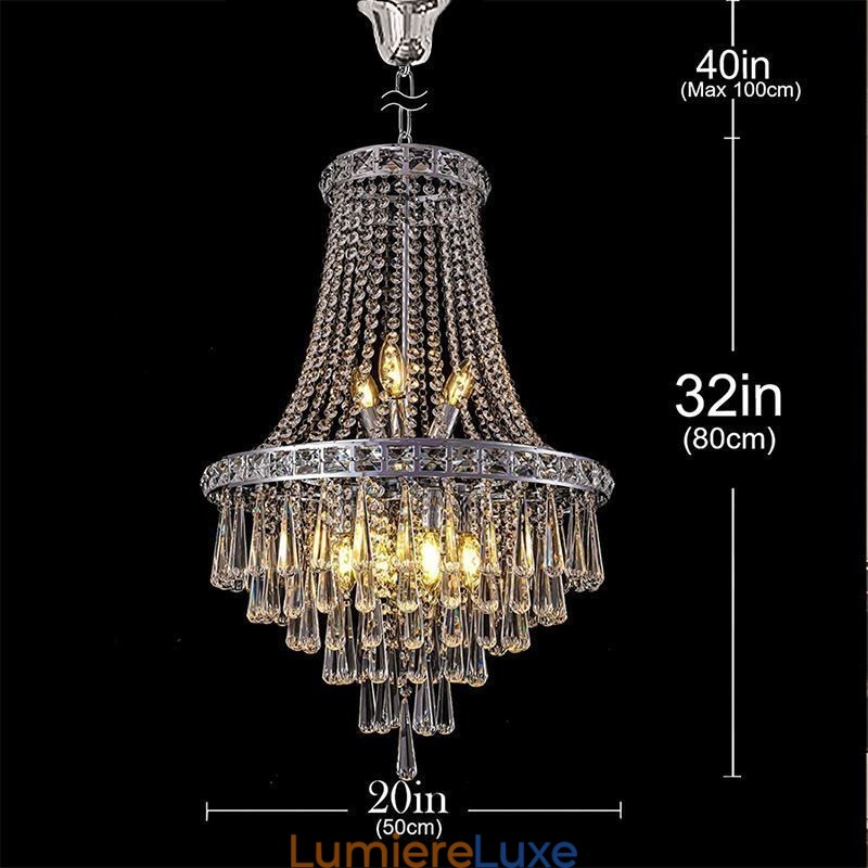 Lustre en cristal moderne et élégant, luminaire de plafond contemporain pour escalier duplex