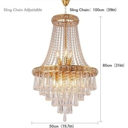 Lustre en cristal moderne et élégant, luminaire de plafond contemporain pour escalier duplex