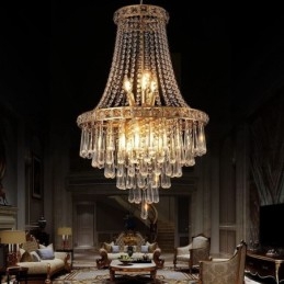 Lustre en cristal moderne et élégant, luminaire de plafond contemporain pour escalier duplex
