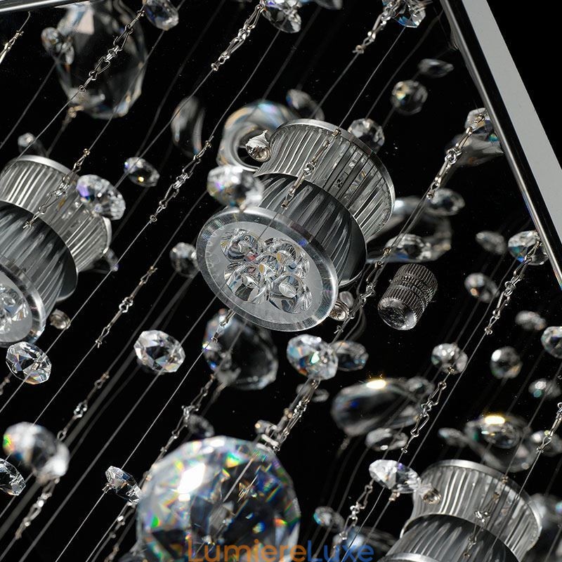 Lustre en cristal moderne à encastrer au plafond