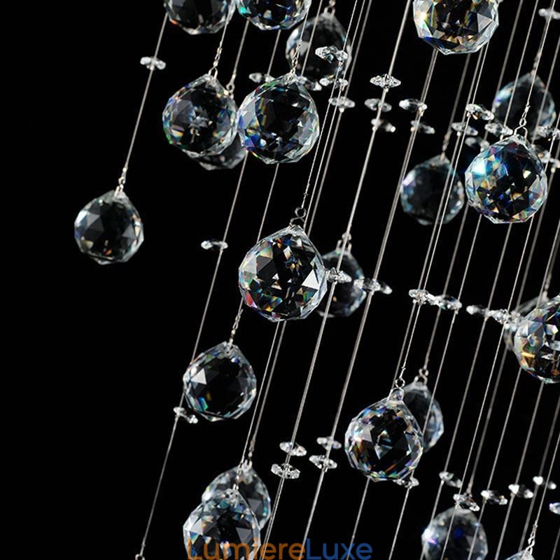 Lustre en cristal moderne à encastrer au plafond