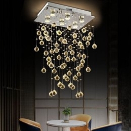Lustre en cristal moderne à encastrer au plafond
