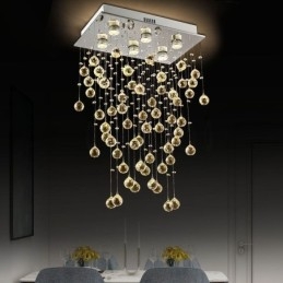 Lustre en cristal moderne à encastrer au plafond