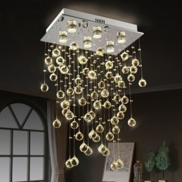 Lustre en cristal moderne à encastrer au plafond