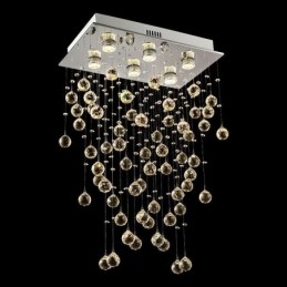 Lustre en cristal moderne à encastrer au plafond