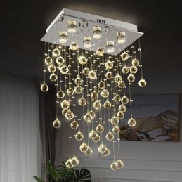 Lustre en cristal moderne à encastrer au plafond