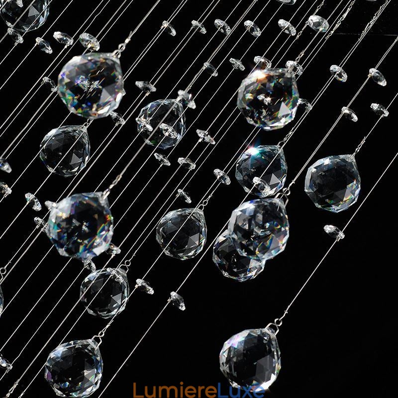 Lustre en cristal moderne à encastrer au plafond