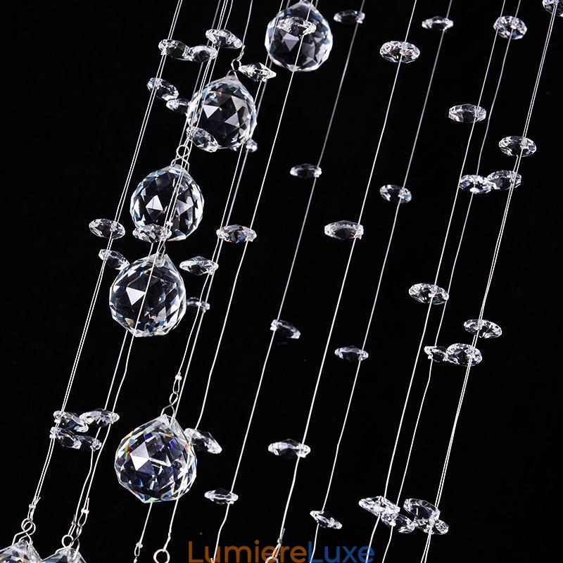 Lustre de luxe de grande taille, luminaire de plafond moderne en cristal encastré