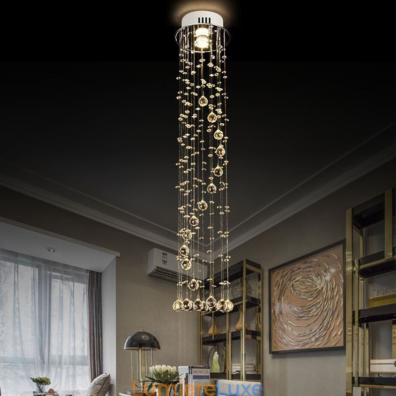 Lustre de luxe de grande taille, luminaire de plafond moderne en cristal encastré