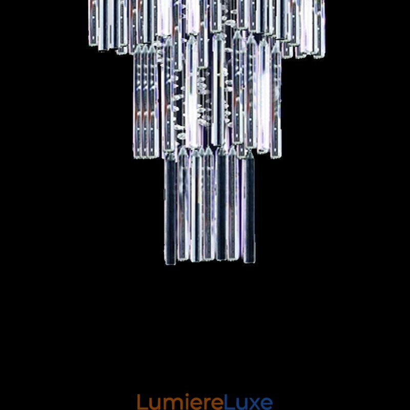 Lustre carré moderne en cristal, plafonnier contemporain élégant pour escalier duplex