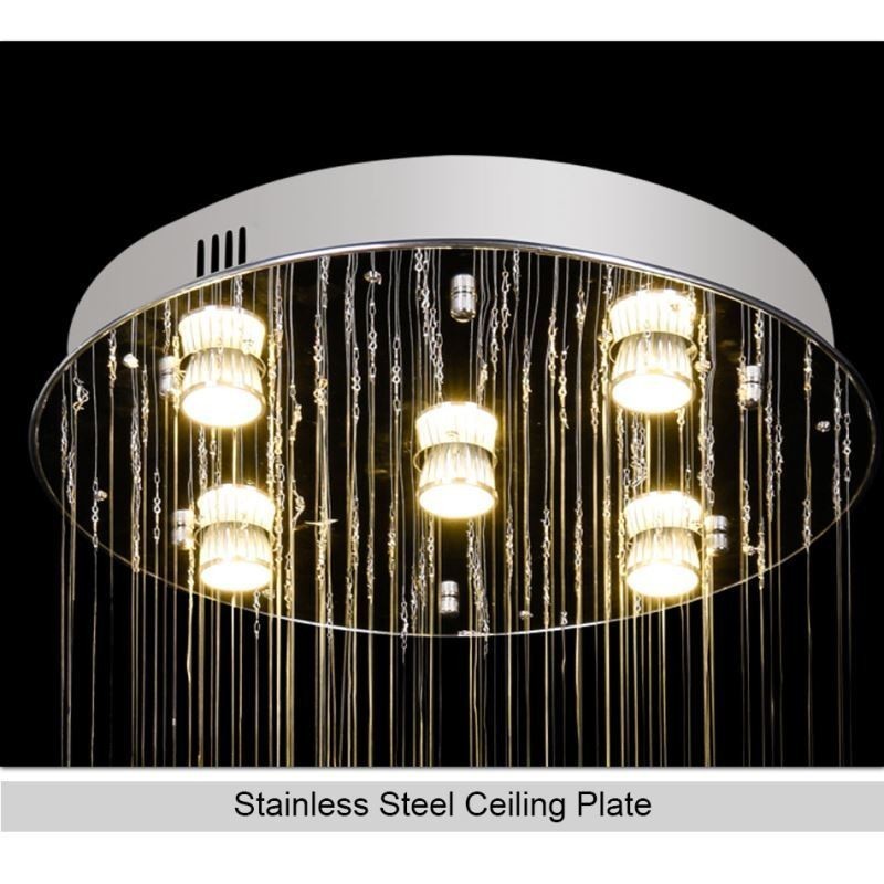 Lustre en cristal contemporain élégant pour escalier duplex